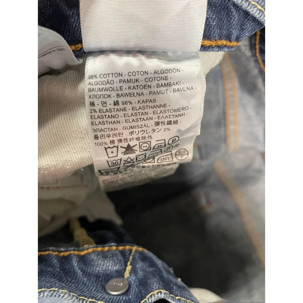 Levis 511 Jeans Mens 36X32 Blue Medium Dark‎ Wash Denim Slim Straight Fit Faded